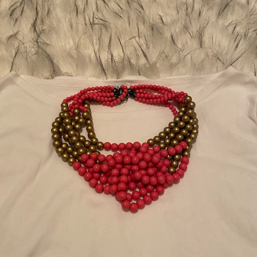 Pink and Gold looped Necklace